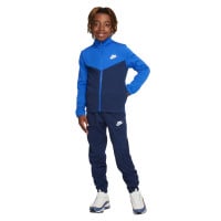 Survêtement Nike Sportswear à fermeture éclair intégrale pour enfants bleu foncé et blanc