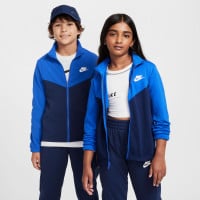 Survêtement Nike Sportswear à fermeture éclair intégrale pour enfants bleu foncé et blanc