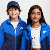 Survêtement Nike Sportswear à fermeture éclair intégrale pour enfants bleu foncé et blanc