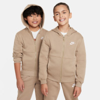 Nike Sportswear Club Fleece Trainingspak Full-Zip Hooded Kids Lichtbruin Wit