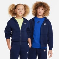 Nike Sportswear Club Fleece Trainingspak Full-Zip Hooded Kids Donkerblauw Wit