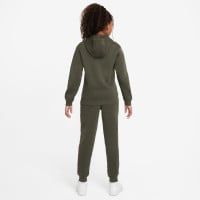 Survêtement polaire Nike Sportswear Club entièrement zippé à capuche pour enfants, vert foncé et blanc