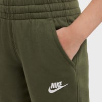 Survêtement polaire Nike Sportswear Club entièrement zippé à capuche pour enfants, vert foncé et blanc