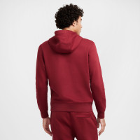 Nike Sportswear Club Fleece Hoodie Donkerrood Wit