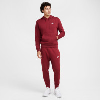 Nike Sportswear Club Fleece Hoodie Donkerrood Wit