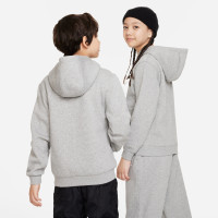 Nike Sportswear Club Fleece Hoodie Kids Lichtgrijs Wit