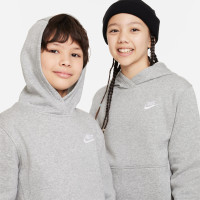 Nike Sportswear Club Fleece Hoodie Kids Lichtgrijs Wit