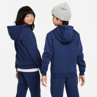 Nike Sportswear Club Fleece Hoodie Kids Donkerblauw Wit