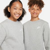 Nike Sportswear Club Fleece Sweat-Shirt Enfants Gris Clair Blanc