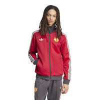 adidas Manchester United Culturewear Survêtement Full-Zip 2024-2025 Rouge Gris Blanc