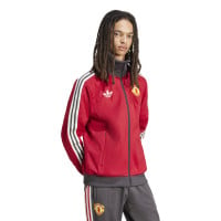 adidas Manchester United Culturewear Veste d'Entraînement 2024-2025 Rouge Gris Blanc