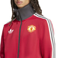 adidas Manchester United Culturewear Veste d'Entraînement 2024-2025 Rouge Gris Blanc