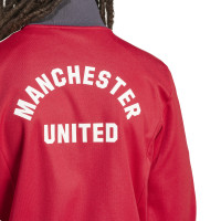 adidas Manchester United Culturewear Survêtement Full-Zip 2024-2025 Rouge Gris Blanc