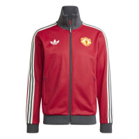 adidas Manchester United Culturewear Veste d'Entraînement 2024-2025 Rouge Gris Blanc