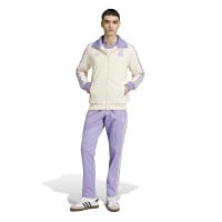 adidas Real Madrid Culturewear Trainingspak Full-Zip 2024-2025 Gebroken Wit Lichtpaars