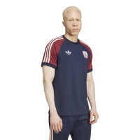 adidas Arsenal Culturewear T-Shirt 2024-2025 Donkerblauw Donkerrood Wit