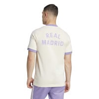 adidas Real Madrid Culturewear T-Shirt 2024-2025 Blanc Cassé Mauve Clair