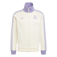 adidas Real Madrid Culturewear Trainingspak Full-Zip 2024-2025 Gebroken Wit Lichtpaars