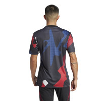 adidas Manchester United Pre-Match Maillot d'Entraînement 2024-2025 Noir Rouge Bleu Blanc