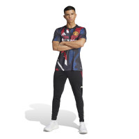 adidas Manchester United Pre-Match Maillot d'Entraînement 2024-2025 Noir Rouge Bleu Blanc