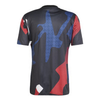 adidas Manchester United Pre-Match Maillot d'Entraînement 2024-2025 Noir Rouge Bleu Blanc