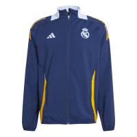 adidas Real Madrid Presentatie Trainingspak Full-Zip 2024-2025 Donkerblauw Oranje Lichtblauw