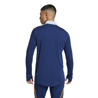 adidas Real Madrid Trainingspak 1/4-Zip 2024-2025 Donkerblauw Oranje Lichtblauw