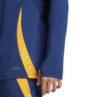 adidas Real Madrid Haut d'Entraînement 1/4-Zip 2024-2025 Bleu Foncé Orange Bleu Clair