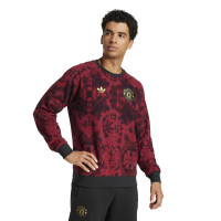 adidas Manchester United CNY Crew Sweater 2024-2025 Rood Zwart Goud