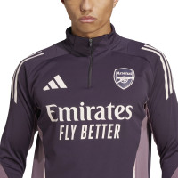 adidas Arsenal Trainingspak 1/4-Zip 2024-2025 Donkerpaars Beige Paars