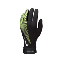 Gants Nike Academy Therma-Fit pour enfants, noir, jaune fluo, blanc