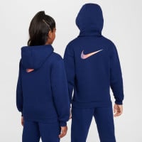 Nike CR7 Club Fleece Sweat à Capuche Enfants Bleu Foncé Doré