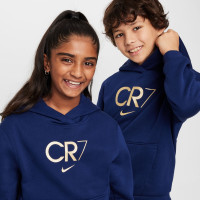 Nike CR7 Club Fleece Sweat à Capuche Enfants Bleu Foncé Doré