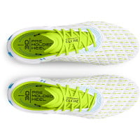 Under Armour Clone Magnetico Elite 3.0 Gazon Naturel Chaussures de Foot (FG) Blanc Vert Clair Bleu