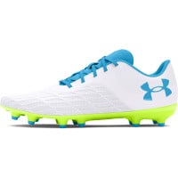 Under Armour Magnetico Select 3.0 Gazon Naturel Chaussures de Foot (FG) Blanc Bleu Vert