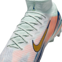 Nike Zoom Mercurial Superfly 10 Elite MDS Crampons Vissés Chaussures de Foot (SG) Vert Menthe Bleu Rose Doré