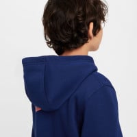 Nike CR7 Club Fleece Sweat à Capuche Enfants Bleu Foncé Doré