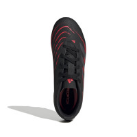 adidas Predator Club Gazon Naturel Gazon Artificiel Chaussures de Foot (MG) Enfants Noir Gris Rouge