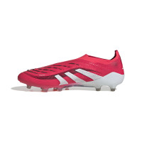 adidas Predator Elite Sans Lacets Gazon Artificiel Chaussures de Foot (AG) Rouge Blanc Noir