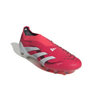 adidas Predator Elite Sans Lacets Gazon Artificiel Chaussures de Foot (AG) Rouge Blanc Noir