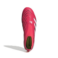 adidas Predator Elite Sans Lacets Gazon Artificiel Chaussures de Foot (AG) Rouge Blanc Noir