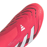 adidas Predator Elite Sans Lacets Gazon Artificiel Chaussures de Foot (AG) Rouge Blanc Noir