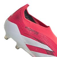 adidas Predator Elite Sans Lacets Gazon Artificiel Chaussures de Foot (AG) Rouge Blanc Noir