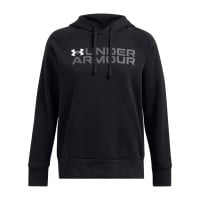 Under Armour Rival Fleece Wordmark Hoodie Dames Zwart Grijs Wit