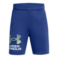 Pantalon d'entraînement Under Armour Tech Logo pour enfant, bleu foncé, jaune, blanc