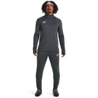 Survêtement Under Armour Challenger à 1/4 fermeture éclair gris foncé et blanc