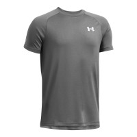 Chemise d'entraînement Under Armour Tech 2.0 pour enfants gris foncé et blanc