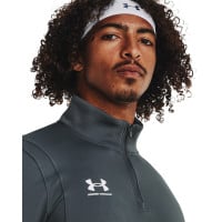 Survêtement Under Armour Challenger à 1/4 fermeture éclair gris foncé et blanc