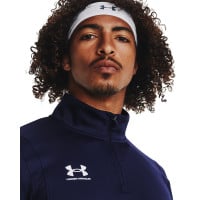 Survêtement Under Armour Challenger à 1/4 fermeture éclair bleu foncé et blanc