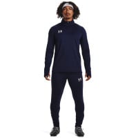 Survêtement Under Armour Challenger à 1/4 fermeture éclair bleu foncé et blanc